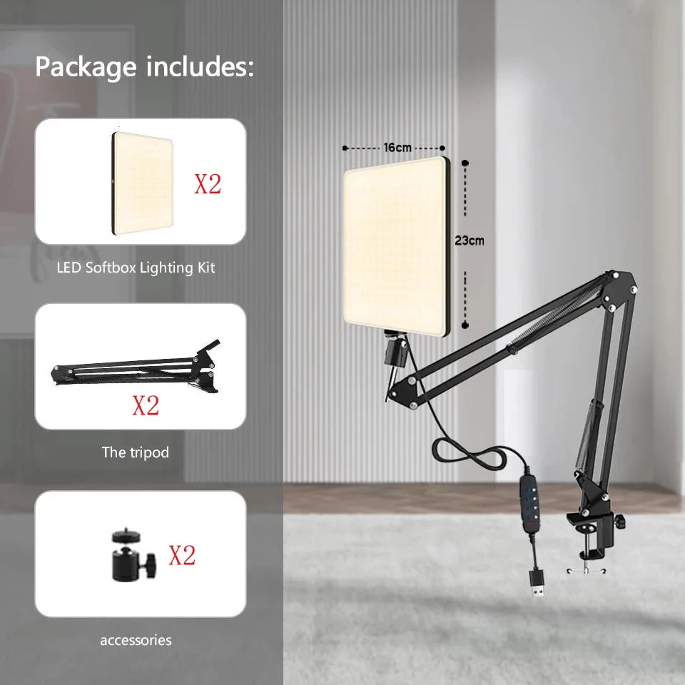 LED Ring Light Scissor Arm