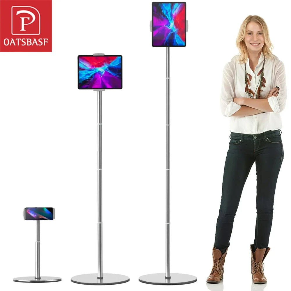Adjustable Metal Tablet Floor Stand for Tablet